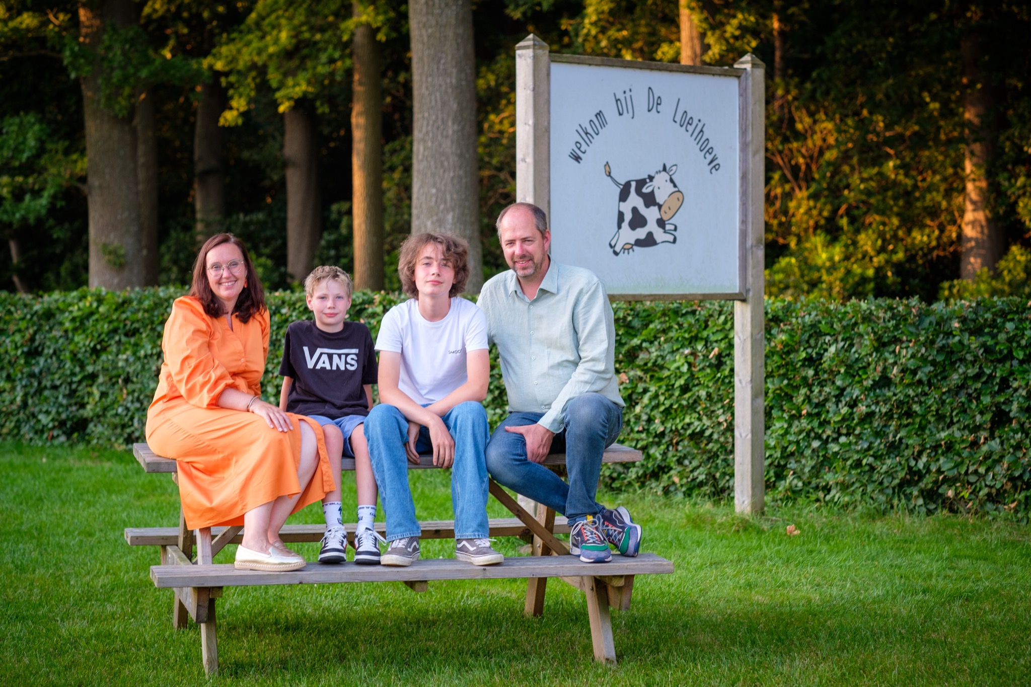 Claudio, Eveline, Lowie en Artuur